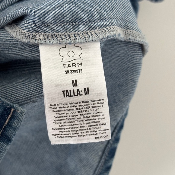 FARM RIO Denim Puff Sleeve Shirt M - Picture 7 of 8